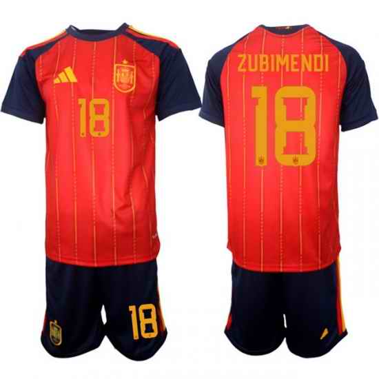 Spain 2026 FIFA World Cup Soccer Jersey Red #18 ZUBIMENDI